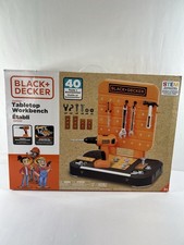 NIB Black  Decker Junior Tabletop Workbench Tool Set Drill Wrench 40pc Toy