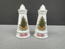 Pfaltzgraff Christmas Pepsi-Cola Heritage Pattern Salt And Pepper Shakers W/box