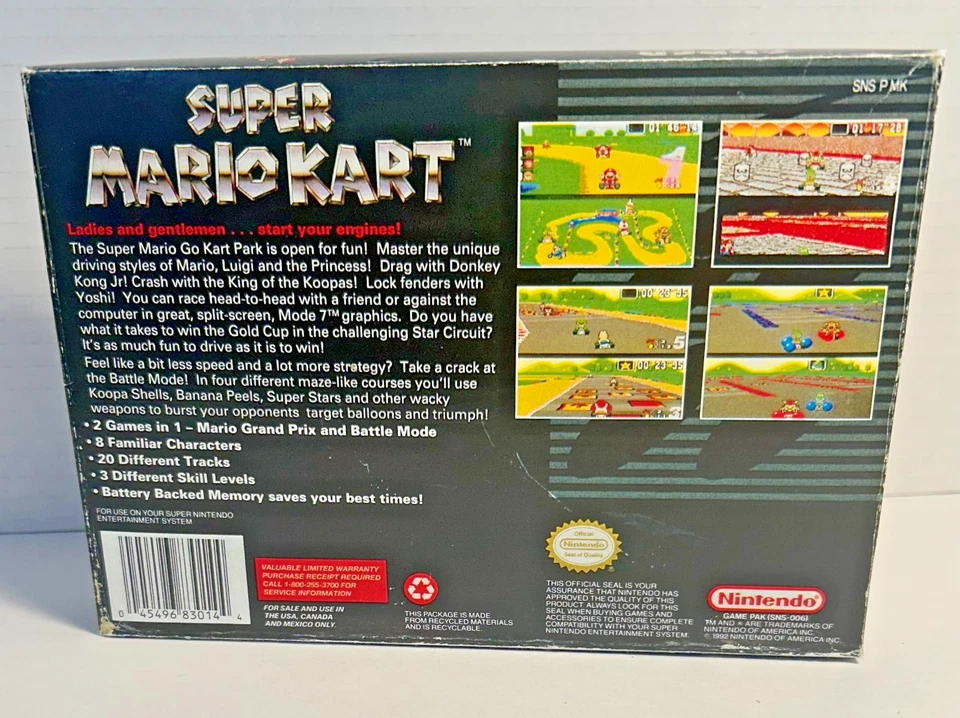 Super Mario Kart SNES 1992 Box Replica – Box Only No Game – Collector Display - Image 2 of 3