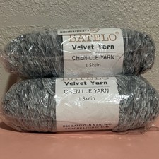 Batelo Velvet Chenille Yarn Gray for 200g/ 7.05oz 290m/317.1yd X 3 Skeins