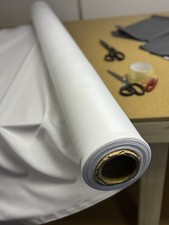 4 Metres White 100% Cotton Fabric. 60” Wide.