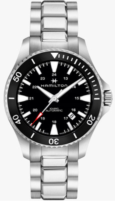 Hamilton Khaki Navy Scuba Auto Black Dial and Silver Strap Men's Watch H82335131