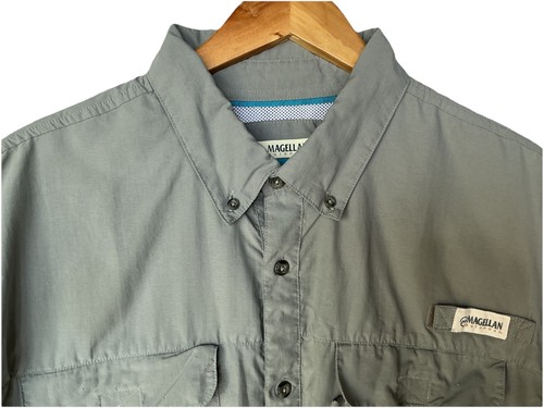 Camicia uomo Magellan Fish Gear con bottoni grigia XL rilassata ventilata SS outdoor - Foto 3 di 5