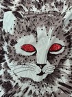 Vtg 80s Button Up Oversized Shirt Green Cat Sequins One Size L Xl