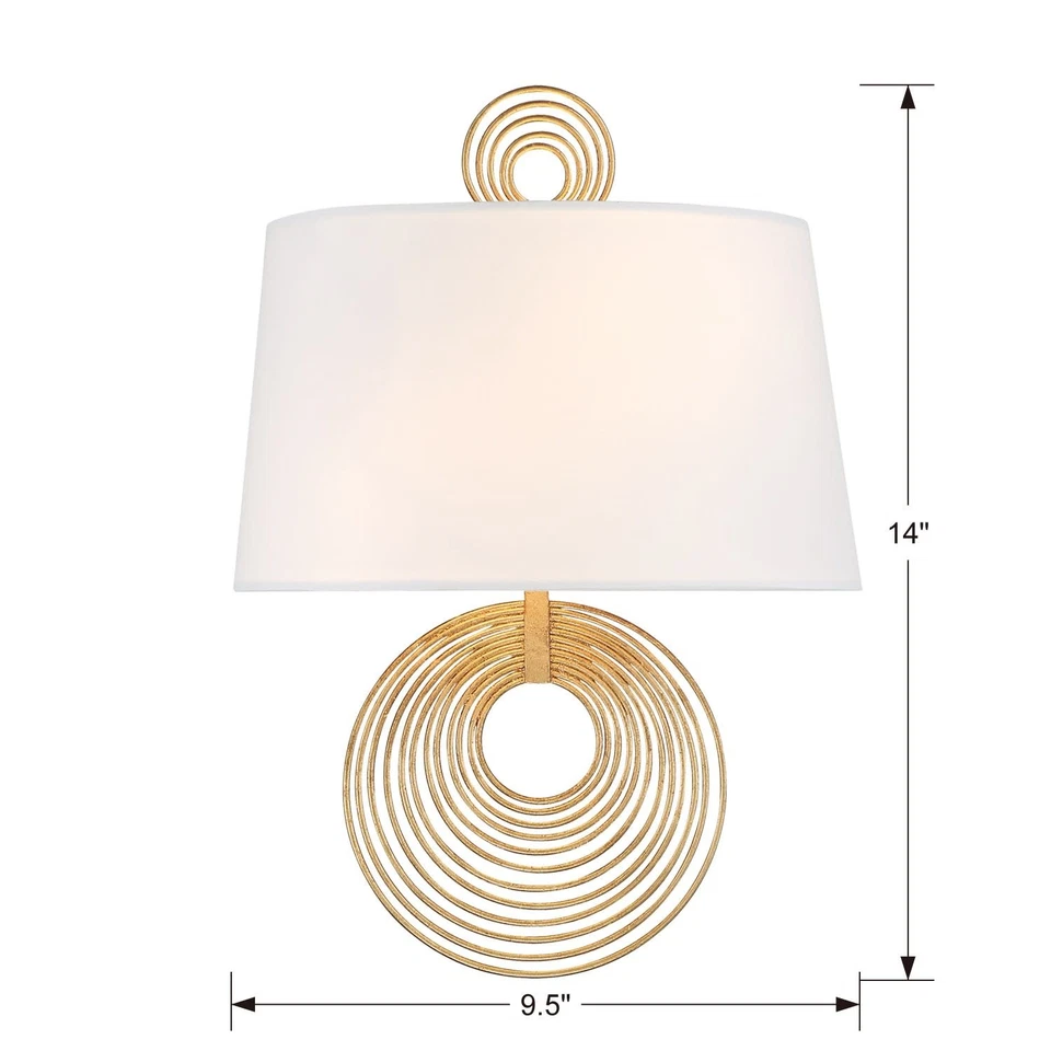 Crystorama Lighting Group DOR-B7702 Doral 2 luces 14" de alto pared - Renacimiento Foto 2 de 4