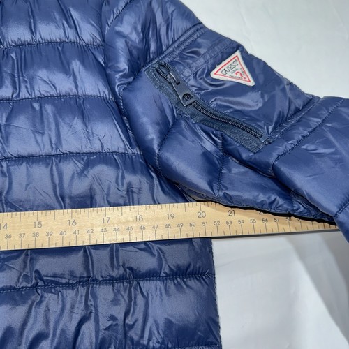 GUESS Herren Bomber Puffer Jacke Small Navy Blau Gesteppt Nylon Leichter Mantel - Bild 8 von 10