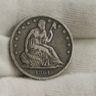 1861 O US Seated Liberty Half 50c Fine+ (Rev Scratches)