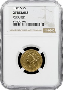 1885 S $5 Gold Liberty XF NGC 8453043-001