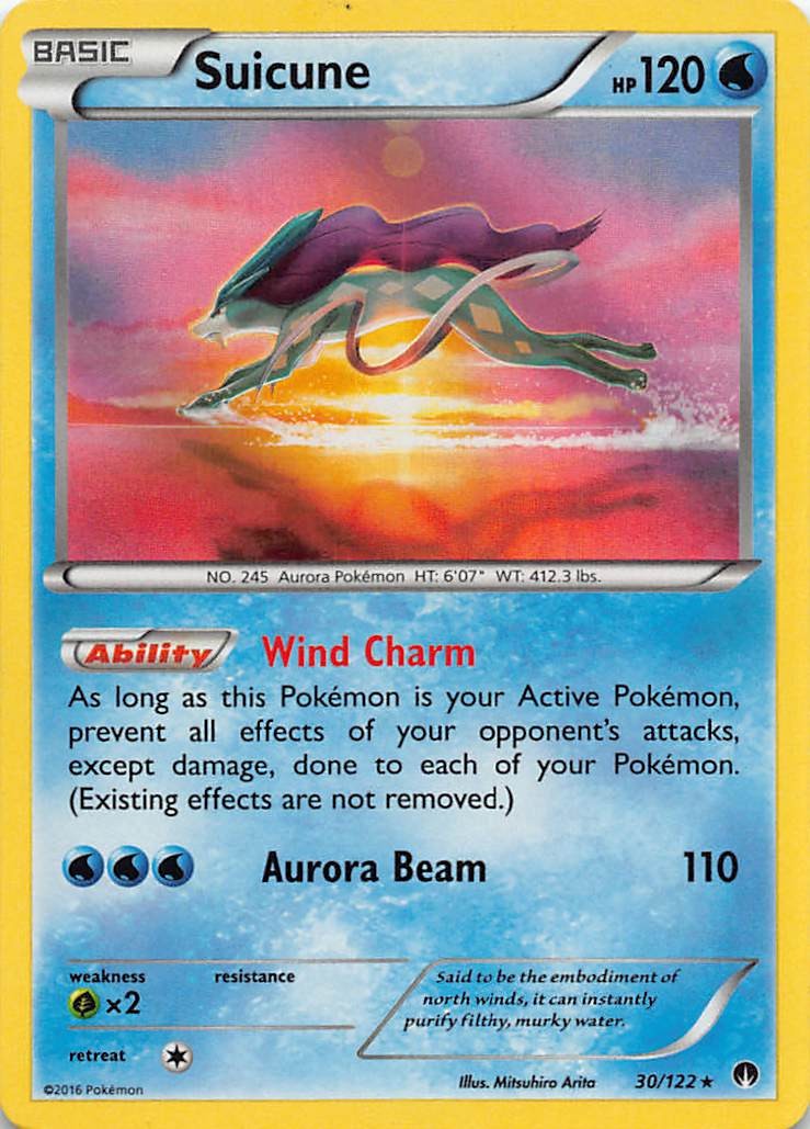 Suicune 30/122 Holo Rare BREAKpoint Pokemon Holo Lightly Played