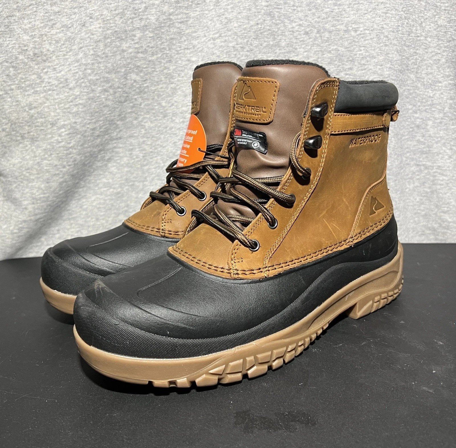 OZARK TRAIL Men's Size 10 Classic Leather Snow Boots Waterproof Insulated -25F