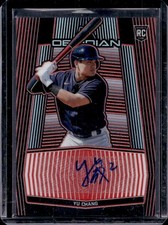 2020 Chronicles Yu Chang Obsidian Auto Electric Etch RC Red #/15 Indians