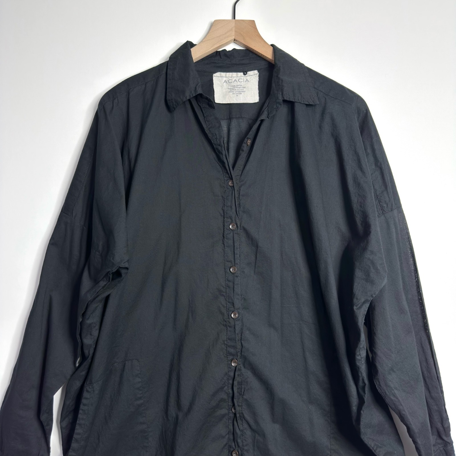 ACACIA SWIMWEAR Long Sleeve Button Down Shirt Dress Swim Cover-Up size Medium