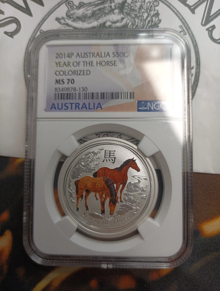 2014P Australia S$1 NGC MS70 Year of the Horse Colorized EF106 - Image 2 of 3