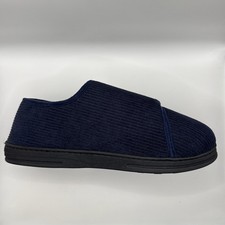 LongBay Men's Memory Foam Diabetic Slippers Comfy Warm 10 Women/11 Men, Navy