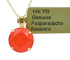 GENUINE 4.63 Cts PADPARADSCHA SAPPHIRE PENDANT 14K YELLOW GOLD - Free Appraisal — photo 1