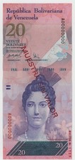 Venezuela 20 Bolivares 20-3-2007 Pick 91.s UNC Uncirculated Banknote Specimen