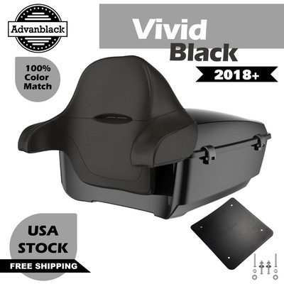 Vivid Black King Tour Trunk Pack Fits Harley Street Bob/Lower Rider ST 18+
