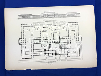 1925 PLATE Metropolitan Museum of Art NYC, Architectural Print 20'' x 13.75''
