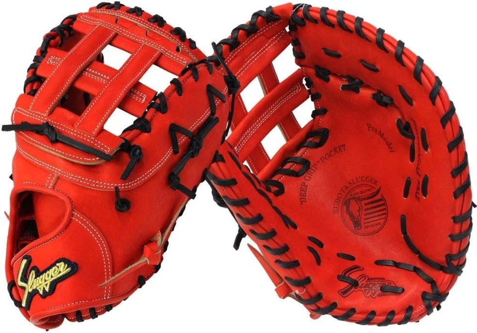 Primer guante de béisbol Kubota Slugger Hardball FP-35 CR naranja de Japón Foto 2 de 4