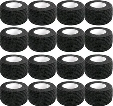 12 Pcs Self Adhesive Bandage Wrap 1in X5yd Black Elastic Flexible