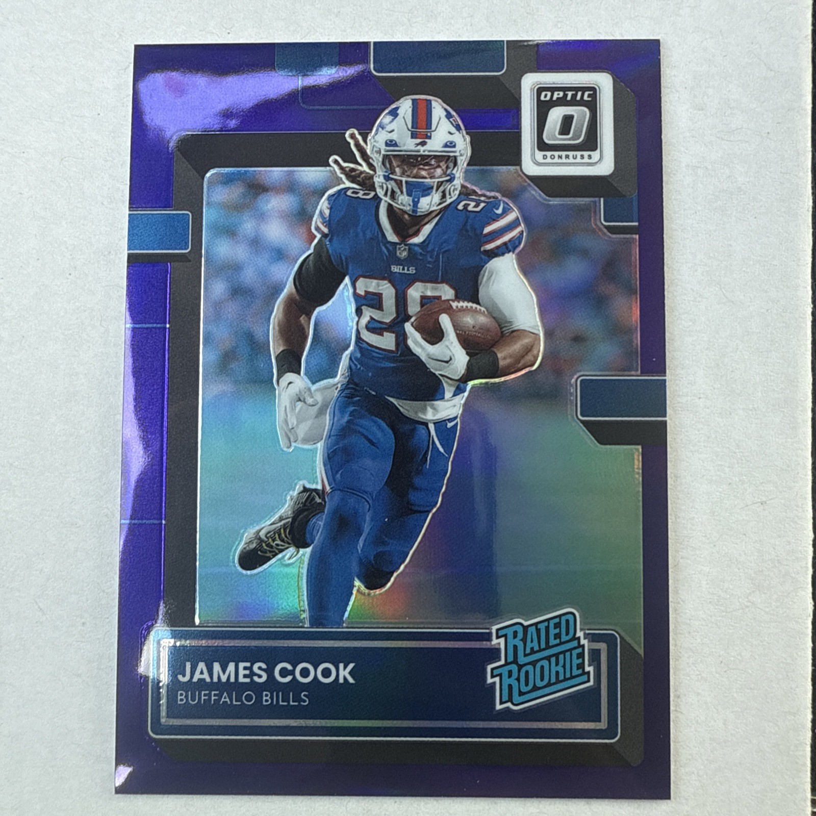 2022 Panini Donruss Optic - Rated Rookie James Cook #215 Purple Prizm /50 (RC)