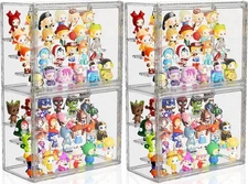 Minifigures Display Case 4 Pack 4 Tier Funko Pop Figure Acrylic Doll Toy Car Box