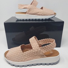 Bernie Mev Womens Woven Slingback Sandals Blush Pink EU 38 US 7-8 Comfort