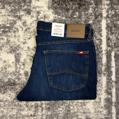 MUSTANG New Oregon Herren Jeans Hose W36 L30 Regular Washed Blau NEU