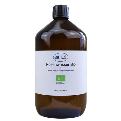 Sala Rosenwasser Rose Hydrolat 100%  BIO 1 L 1000 ml Glasflasche