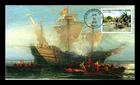 US COVER COLUMBUS COMING ASHORE 500TH ANNIVERSARY FDC KMC VENTURE HAND MADE