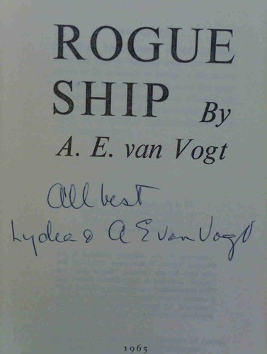 1st, signed by author, Rogue Ship by A E Van Vogt * (1965) Doubleday HB SF - Picture 2 of 3