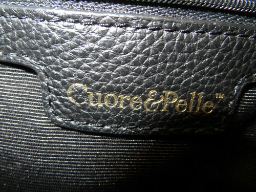 Cuore & Pelle Genuine Pebble Leather Bag, Black - Picture 3 of 8