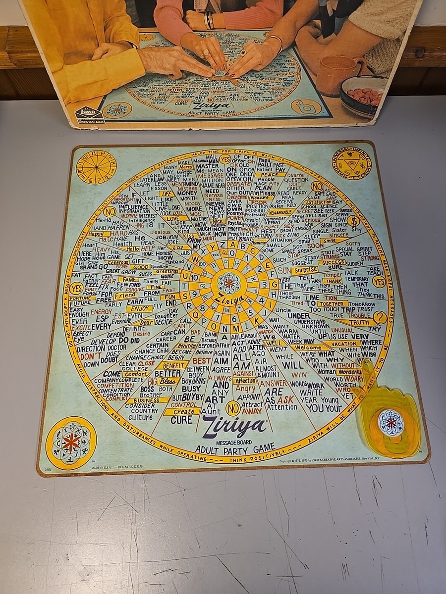 Vintage Ziriya Message Board Adult Party Game Ouija Type Game