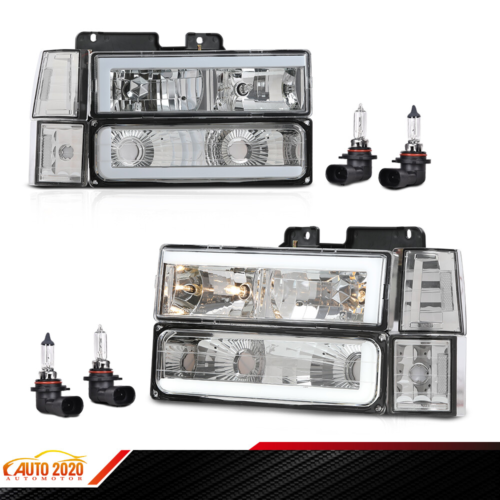 Fit For GMC C/K C10 Sierra 1994-98 Pair LED Headlights & Corner & Bumper Lamps