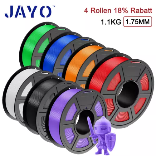 JAYO 3D Drucker Filament PLA PETG SILK High Speed PLA+ 1.75mm 1,1KG Blasenfrei