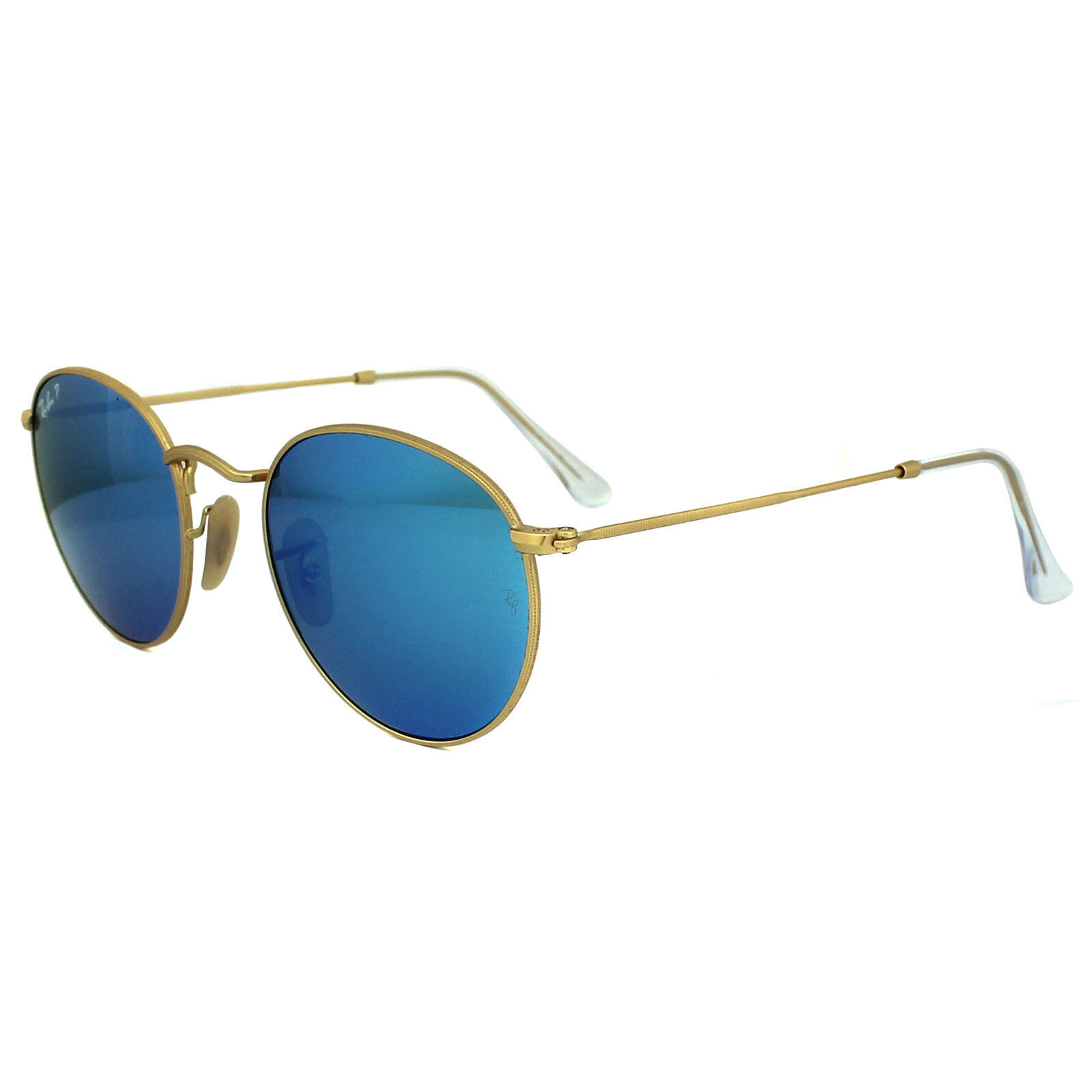 RAY-BAN RB3447 GOLD RIBBED FRAME, POLARIZED UNISEX SUNGLASSES. 100%UV PROTECTION Ray-Ban Gold Round Metal Polarized Sunglasses, Lightweight  main image 2