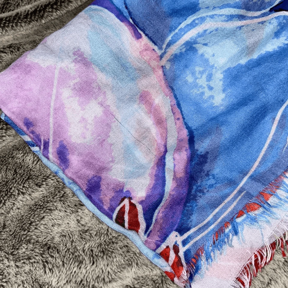 Легкая красная, розовая и синяя пашмина Nordstrom | Размер S - Изображение 4 из 4