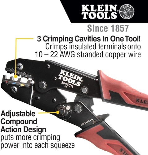 Ergonomic Insulated Terminal Crimper with Adjustable Dial for 10 to 22 AWG - Picture 4 of 11