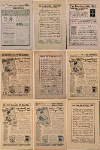 Konvolut 9 alte kleine Noten: Patriotische Kriegsausgaben des Ersten Weltkriegs; Leo Feist, Inc. - Bild 2 von 2