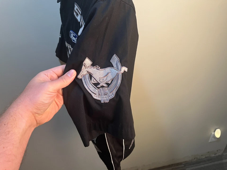 Camisa pesada vintage JH Designs para hombre negra Mustang Cobra GT s/s pequeña S Foto 3 de 4