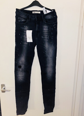Zara Skinny Jeans With Paint Size: W30 Men [Brand New]  UK