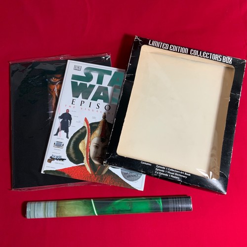 Carteles de libros de arte de caja de coleccionistas Star Wars Episodio I de la década de 1990