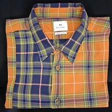 Paul Smith Regular Fit Multi Color Plaid Button Down Casual Shirt Mens Sz Large