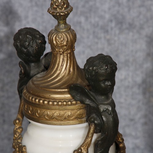 Antike Kamin Uhr Louis XVI Stil, Napoleon II Zeit 19 Jh. Putten die ein Zifferbl - Picture 17 of 24