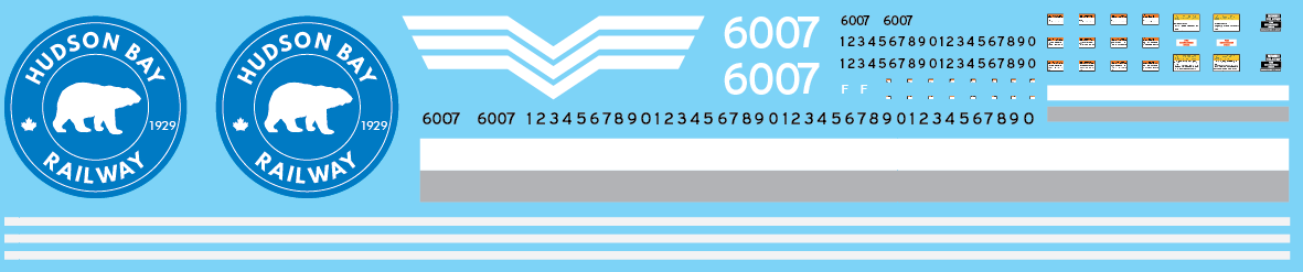 HO Scale - Hudson Bay Railway SD60m Locomotive Decals