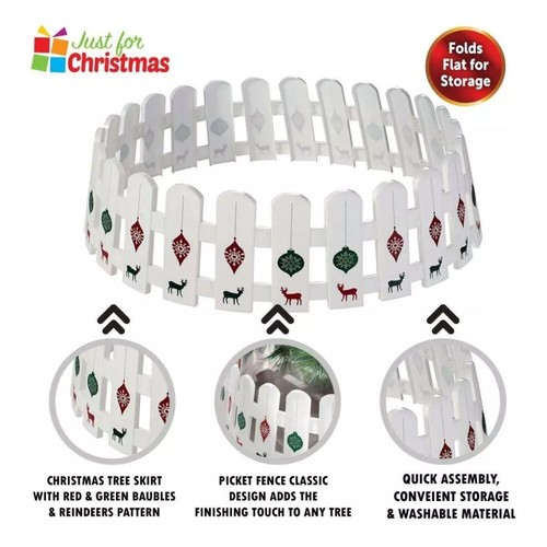 Christmas Tree Skirt Picket Fence for Trees up to 2.1m High Bucket Stand Xmas UK - Picture 5 of 7