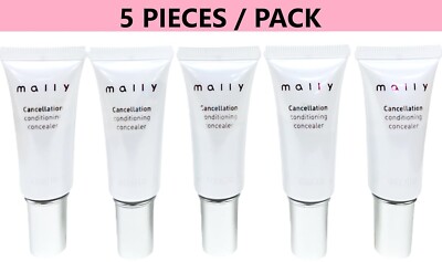 5 Pack Mally Cancellation Conditioning Concealer Travel Size LIGHT 0.3 Fl. OZ