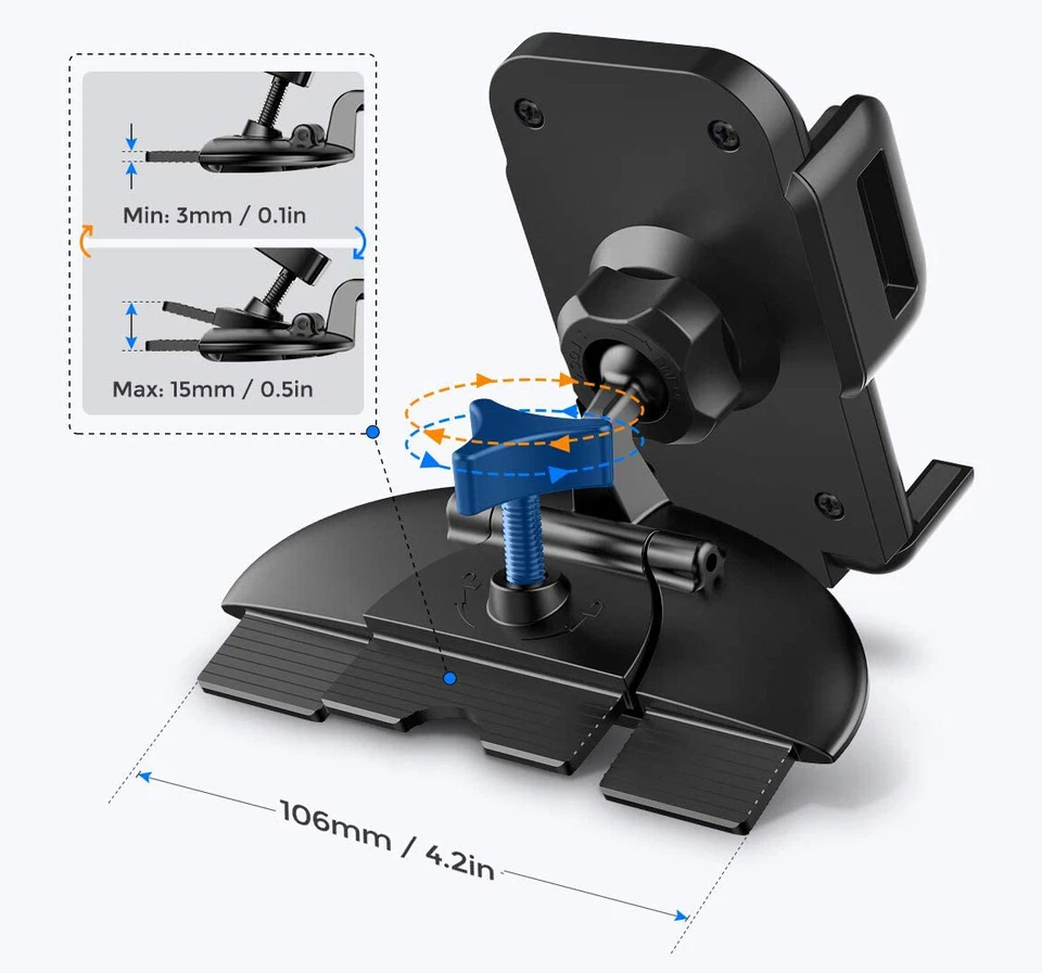 Cell Phone Car CD Slot Mount Holder Stand Adjustable 360 Rotation Universal - Image 4 of 4