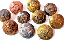 Rare, Old  & Vintage Military Brass Uniform Buttons