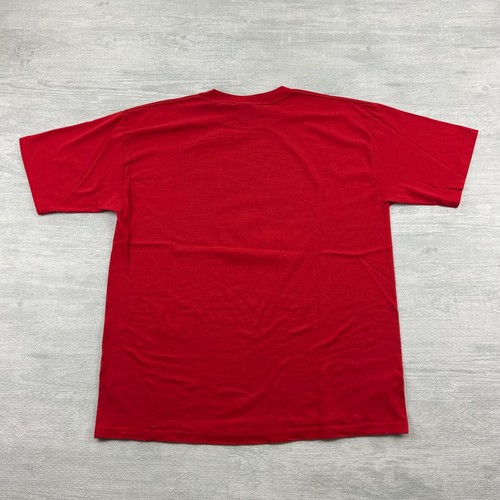 Vintage 80s T Rex Dinosaur Shirt Size XL Red Nature Art Air Waves Graphic Tee - Picture 6 of 7